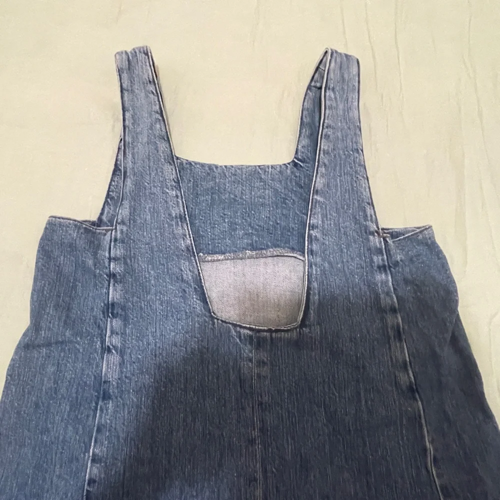 Topshop Moto denim pinafore dress petite size 2 - Picture 9 of 9